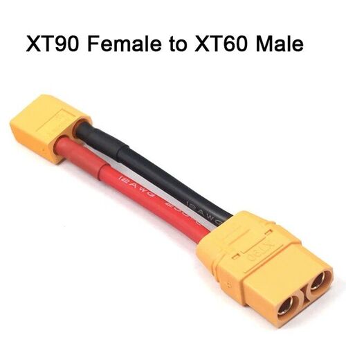 1pc Xt90 F À Xt60 M - Câble Adaptateur En Silicone Souple Pour Fpv Rc Lipo, Connecteur De Batterie Esc, Mâle Et Femelle
