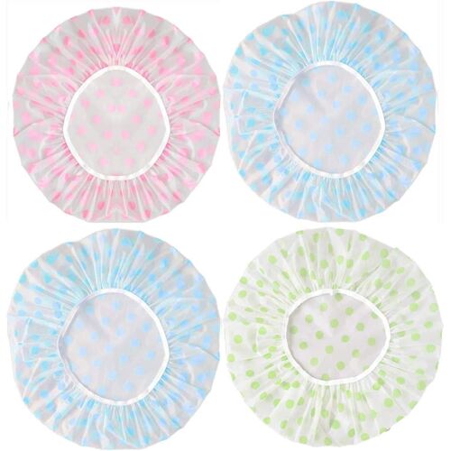 Bonnet De Douche, Chapeaux De Douche En Plastique Réutilisables Pour Cheveux Longs, Capuchons De Bain Élastiques Imperméables Pour Les Enfants Femmes Hommes Pour Le Masque Capillaire De Salon De Spa ( 