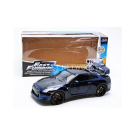 Maqueta Nissan GT-R35 2009 De Fast & Furious 7, Escala 1/24, Color Azul Carbono, De Jada Toys, Para Mayores De 14 Años