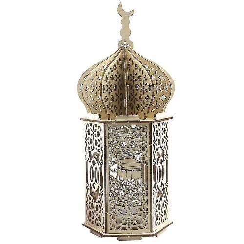 Décorations en bois de l'Aïd Moubarak pour la maison Lune LED Bougies Lumière