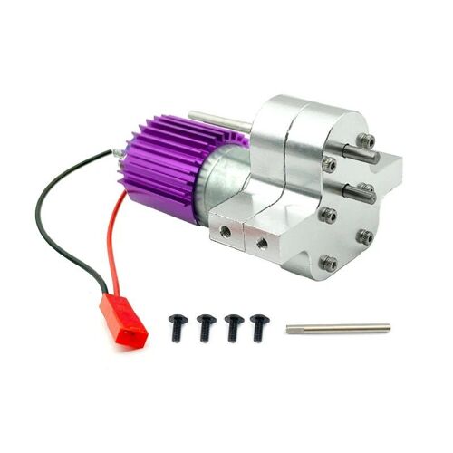 Argenté - Boîte De Vitesses De Transmission En Métal, Moteur 370, Convient Pour Mn 1: 10, D90, D91, Wpl, B14, B24, C14, C24, 1:12, Voiture Rc, Accessoires De Mise À Niveau Généraux