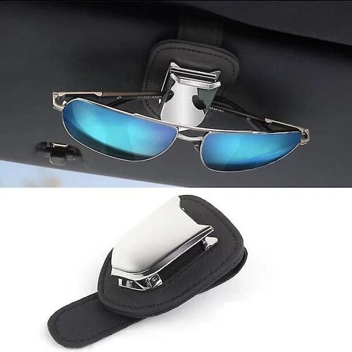 Support De Lunettes De Voiture Universel Visière De Voiture Lunettes De Soleil Support Clip Cuir Lunettes Cintre Et Carte De Billet Clip Lunettes Montage