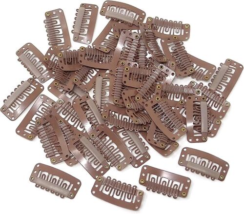 Pinces D'extension De Cheveux, Clips En Métal Pour Extensions De Cheveux Et Trames, Clips De Perruque Snap Clips En Forme De U Avec Caoutchouc Doux, Pince À Perruque Pour Extensions De Cheveux 