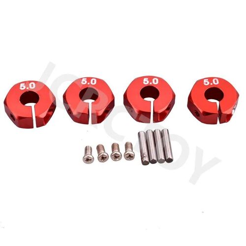 5.0 (Rouge) - Adaptateur De Moyeu Hexagonal En Aluminium Rc Avec Vis À Broche, 1/10 Hsp Gardens I Tamiya Redcat Scx10 Sakura