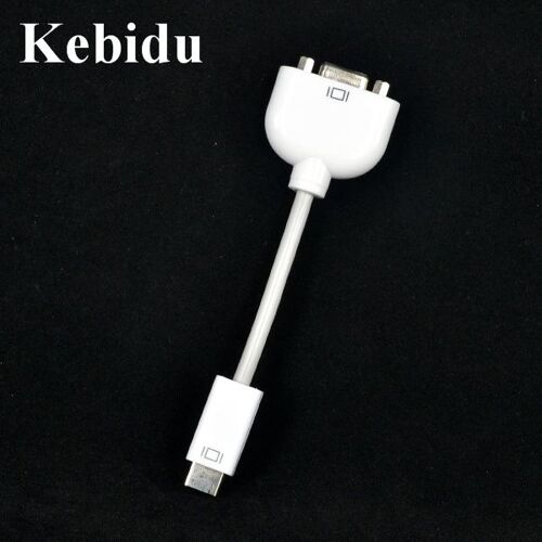 Kebidu 5 PCS/lot En Gros Blanc Mini-DVI VERS VGA Moniteur Vidéo Câble Adaptateur Mâle à Femelle pour Apple MacBook