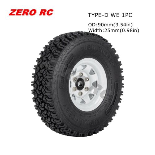 Type-D Nous 1pc - 1/10 Rc Voiture À Chenilles 1.55 Pouces 90mm 95mm Pneus Souples Avec Jante De Roue En Métal Beadlock Pour 1/12 1/10 Tf2 Tamiya Cc01 Cc02 Lc70 Mst Jimny