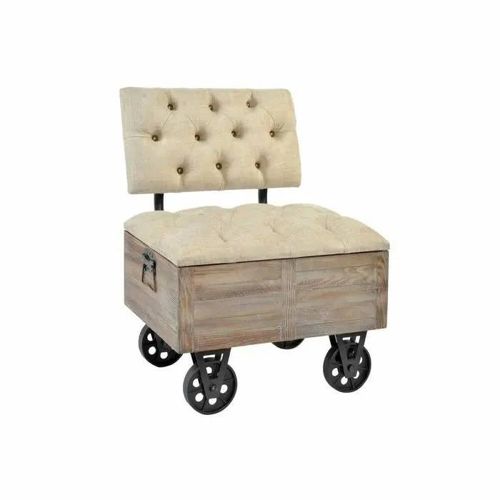 Banquette Sapin Naturel Noir Beige Polyester (61 X 51 X 77 Cm)