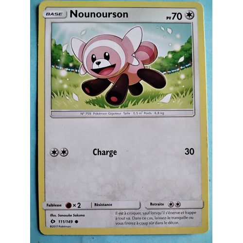 Carte Pokémon N° 759 Nounourson