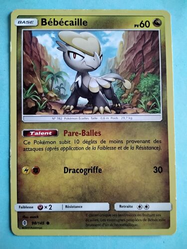 Carte Pokémon N° 782 Bébécaille