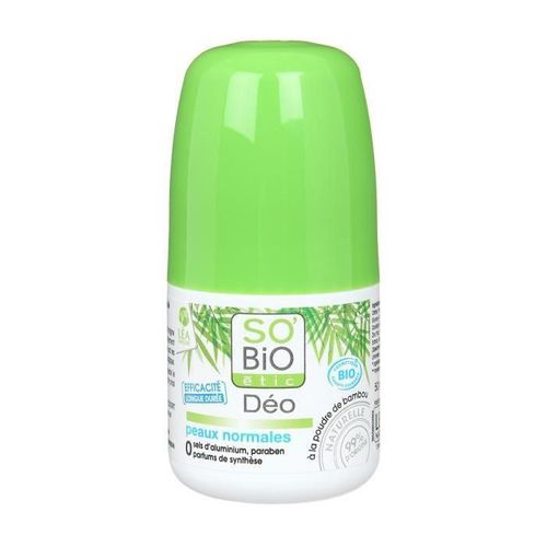 Sobio Deodorant Bille A La Poudre De Bambou - Bio - 50 Ml - Peaux Normales 