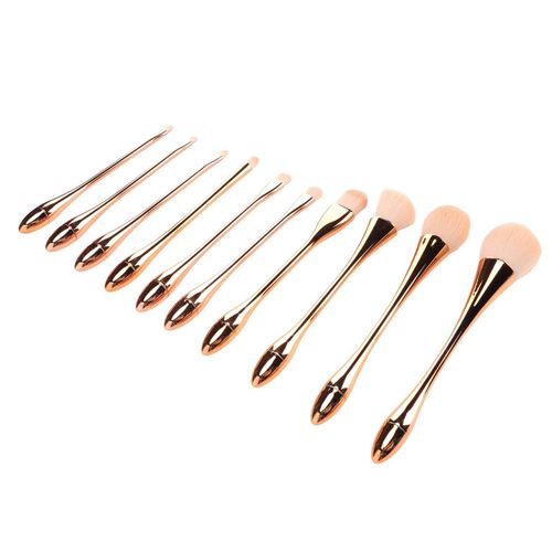 Ensemble De 10 Pinceaux De Maquillage Professionnels Pour Fard À Paupières Et Anti-Cernes 