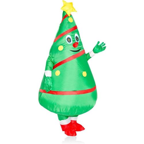 Arbre De Noël Costume Gonflable Drôle À Piles Cosplay Robe Scène Performance Nouvel An Vêtements Fête Fournitures