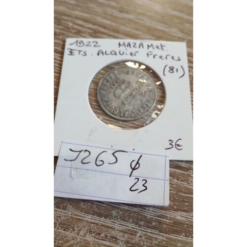 10 Centimes Mazamet 1922 Ets Alquier Freres En L État Sur Les Photos