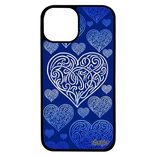 Coque iPhone 13 silicone cur 4G cadeau saint valentin original amour etui love amitie motif antichoc bleu femme de