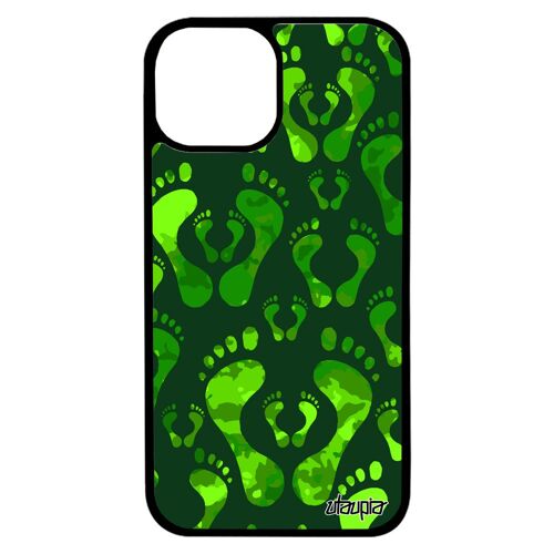 Coque iPhone 13 mini silicone trace de pas cover empreinte vert original colore plage pied imprime 512 Go design metal housse