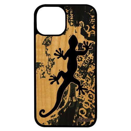 Coque Iphone 13 Pro Max Bois Silicone Salamandre Portable Original Garçon Cadeau D'anniversaire Street Art Telephone Gris