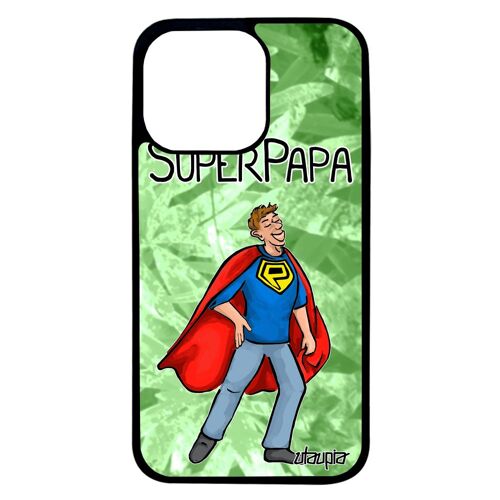 Coque Iphone 13 Pro Silicone Super Papa Drole Cadeau Fete Des Peres Bd Original Portable Personnalisé Case Telephone Heros