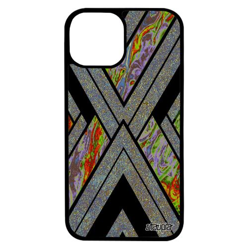 Coque Pour Iphone 13 Silicone Marbre Pierre Moderne Portable Geometrique Motif Design Cover Coloré Original Granite Noir Jaune