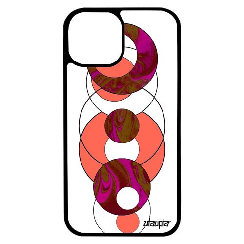 Coque en silicone pour iPhone 13 mini marbre rose matiere coloré geometrique original de protection design personnalisé forme
