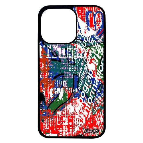 Coque iPhone 13 pro silicone street art 1000 Go mobile texture original antichoc case graffiti tagué telephone rouge ecriture
