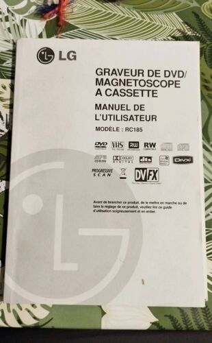 Manuel D'utilisation Graveur De Dvd Magnétoscope A Cassette Lg Rc185