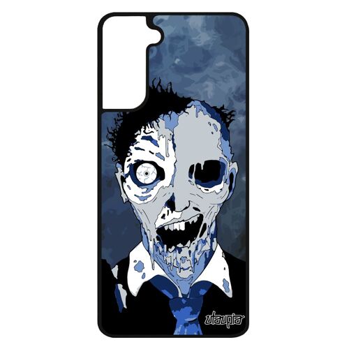 Coque silicone zombie Samsung S21 FE apocalypse telephone fumee epouvante Bleu dessin fantome housse nuage alu personnalisé galaxy