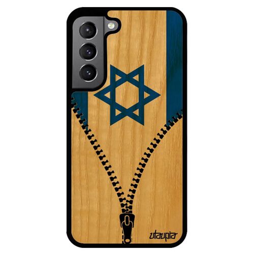 Coque Bois Silicone S22+ Plus Drapeau Israel Israelien Jo Football Sm-S906e/Ds Jeux Olympiques Antichoc Basket Foot Samsung Galaxy