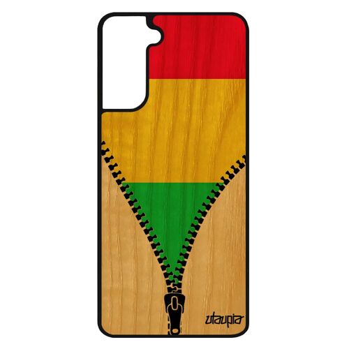 Coque En Bois De Protection S21 Fe Et Silicone Drapeau Mali Malien Football Foot Can Souple Basket Jo Made In France Samsung Galaxy
