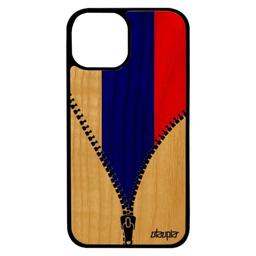 Coque En Bois Iphone 13 Mini Silicone Drapeau Russie Russe Coupe Du Monde Football Jeux Olympiques Jo De Protection Euro Foot