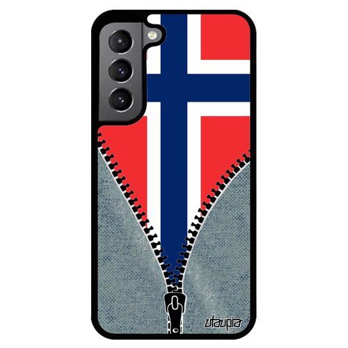 Coque Galaxy S22+ Plus En Silicone Drapeau Norvege Norvegien Bumper De Protection Souple Jo Caoutchouc Jeans Aluminium Euro Samsung