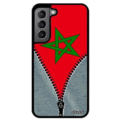 Coque Silicone S22+ Plus Drapeau Maroc Marocain Jeans Jo Case Jeux Olympiques Coupe Du Monde Foot Can Made In France Samsung Galaxy