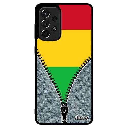 Coque Pour Samsung Galaxy A73 Silicone Drapeau Mali Malien Jeux Olympiques Football Portable Coupe D'afrique Aluminium Jeans Foot De
