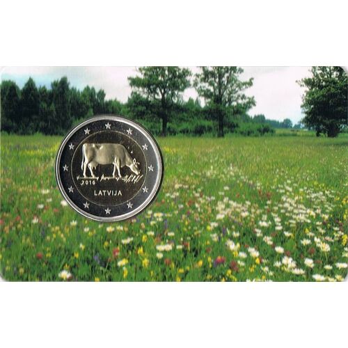 Lettonie 2 Bu- Euro Commémorative 2016 - Industrie Agricole Lettone - Coincard