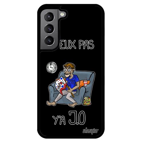 Coque Galaxy S22 silicone j'peux pas y'a JO telephone je texte noir aluminium antichoc supporter jpeux sport personnalisé de Samsung