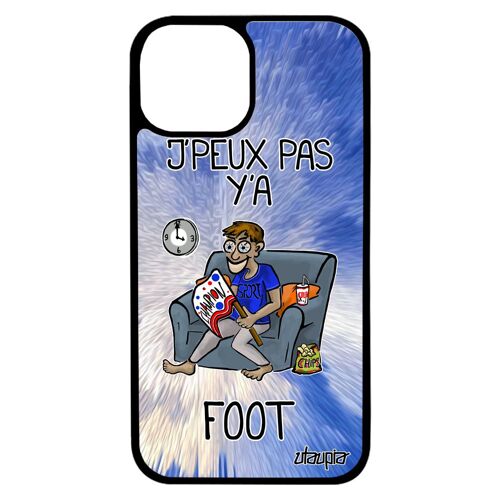 Coque Pour Iphone 13 Mini Silicone J'peux Pas Y'a Foot Drole Texte Humour 4g Case Portable Football Supporter Made In France