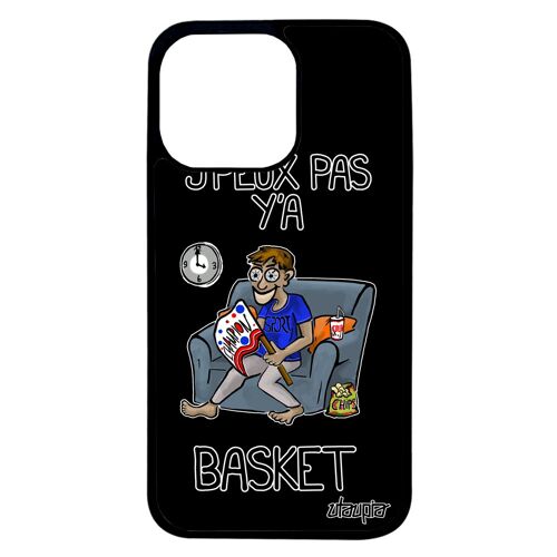 Coque pour iPhone 13 pro silicone j'peux pas y'a basket supporter basketball housse jpeux humoristique 4G bd portable je noir