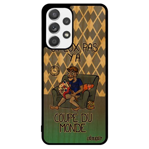Coque Samsung Galaxy A53 bois silicone j'peux pas y'a coupe du monde smartphone violet supporter sport je original jpeux basket bd