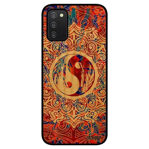 Coque En Bois Telephone Pour Samsung A03s Silicone Yin Et Yang Mobile Peinture Bien & Mal De Protection Coloré Original Chine Galaxy