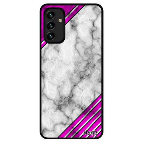 Coque Silicone Samsung A13 4g Marbre Smartphone Design Ligne Rose Pierre Housse Antichoc Effet Fond Geometrique Granite Motif De Galaxy