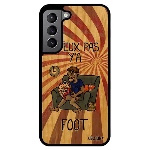 Coque Silicone Samsung Galaxy S22 En Bois J'peux Pas Y'a Foot Bd Jpeux Texte Humour Drole Personnalisé Supporter Football Comique De