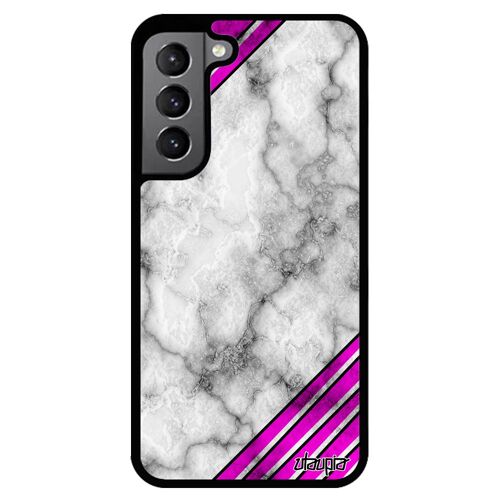 Coque Silicone Marbre S22+ Plus Fond Granite Bumper Noir Rose Housse Design Motif Effet Geometrique Pierre Metal Samsung Galaxy