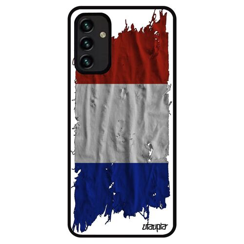Coque A13 4G silicone drapeau france français tricolore football Euro bleu blanc rouge jeux olympiques foot tissu basket Samsung galaxy