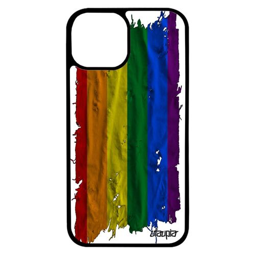 Coque Silicone Drapeau Gay Pride Iphone 13 Mini Lgbt Parade Arc En Ciel Case Telephone Design Marche Des Fiertés Rainbow 4g De