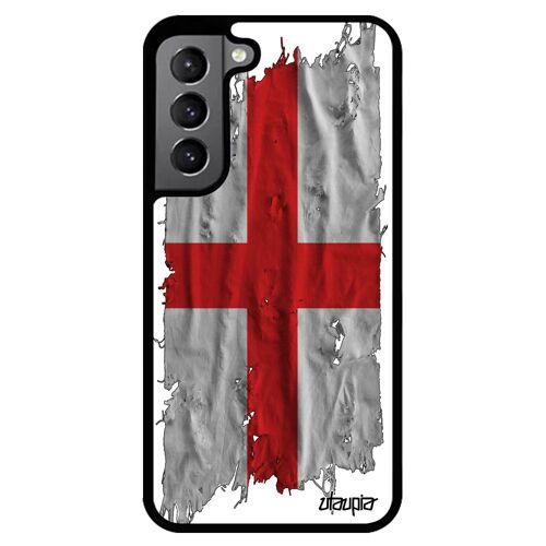 Coque Pour S22 Silicone Drapeau Angleterre Anglais Tissu Housse Dessin Coupe D'europe Euro Coupe Du Monde Uk Jo Foot Samsung Galaxy
