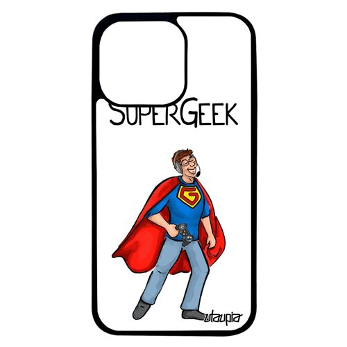 Coque Iphone 13 Pro Silicone Super Geek Tpu Nerd Jeux Video Comics Cover Heros Metal Play Portable Mobile Etui Humour Drole De