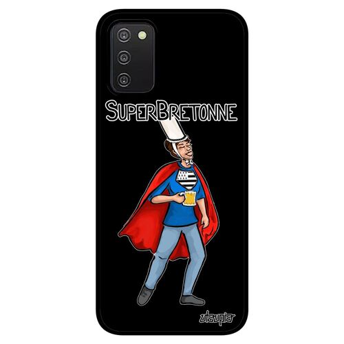 Coque Super Bretonne Galaxy A03s Silicone Drole Humour Noir Heros Cadeau D'anniversaire Mobile Humoristique Texte Comics Bd Samsung