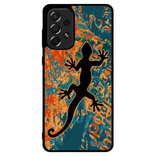 Coque silicone salamandre pour Samsung A73 smartphone journal street art TPU anphibien reggae noir fantaisie animaux symbole galaxy