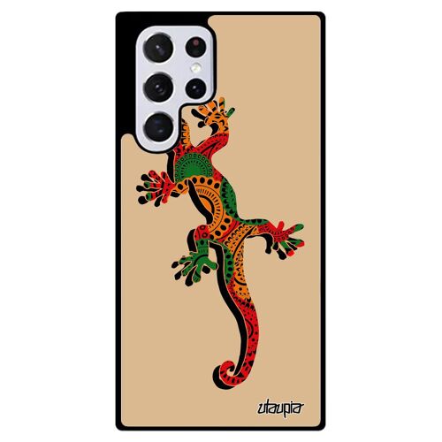 Coque salamandre Samsung S22 Ultra silicone telephone mobile hippie metal noir reggae unique fille ethnique jamaique animal galaxy