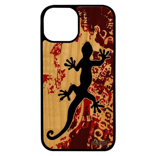 Coque Bois Silicone Iphone 13 Mini Salamandre Portable Esprit Du Feu Amour Jolie Telephone Femme Lezard 256 Go De Protection