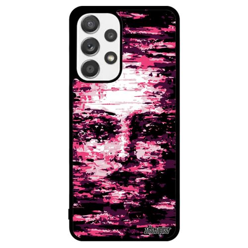 Coque Samsung A53 silicone portrait miroir artistique Rose visage peinture a l'huile fille portable femme case telephone art galaxy